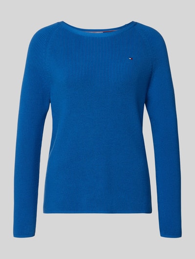 Tommy Hilfiger regular fit gebreide pullover van puur katoen Koningsblauw - 2