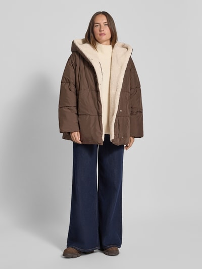 Jake*s Casual Steppjacke mit Futter aus Teddyfell Dunkelbraun 1
