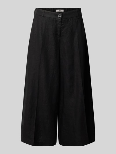 Produktfoto, Loose Fit Leinenhose mit elastischem Bund Modell 'MELLI' von Brax, Optik: Unifarben, Passform: Loose-Fit, Länge: Cropped, Gürtelschlaufen, Knopf und verdeckter Reißverschluss, Bundabschluss: elastisch, seitliche Eingrifftaschen, angedeutete Gesäßtaschen, Material: reines Leinen.