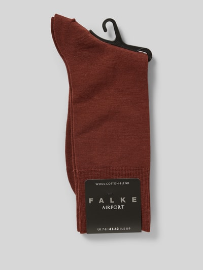 Falke Socken mit Label-Detail Modell 'AIRPORT' Dunkelbraun 3