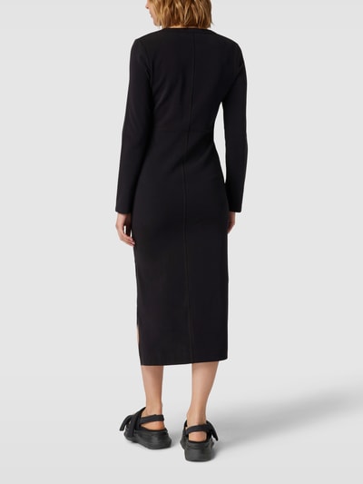 Marc O'Polo Midikleid mit geripptem Rundhalsausschnitt Black 5
