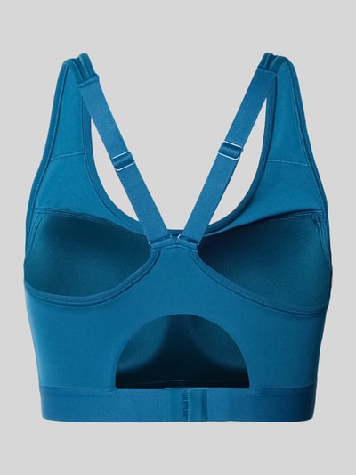 Produktfoto, Bustier mit Logo van New Balance, blau, materiaalmix met stretch, nauwsluitend, logo, racerback