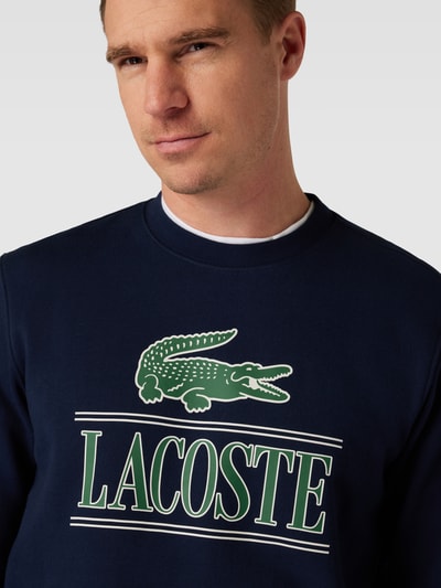 Lacoste Classic fit sweatshirt met labelprint Marineblauw - 3