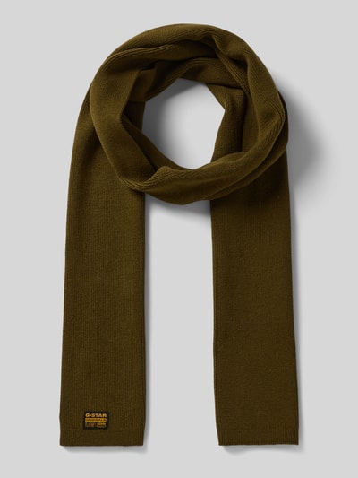 G-Star Raw Szal z detalem z logo Oliwkowy 1