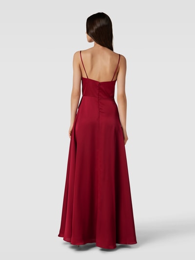 Luxuar Abendkleid mit Gehschlitz Dunkelrot 5