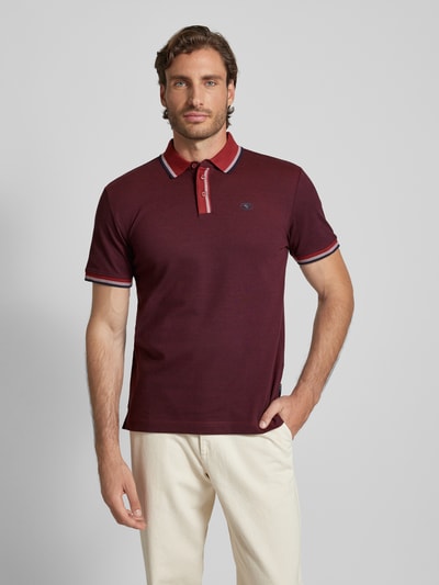 Tom Tailor Regular style poloshirt met labelprint Bordeaux - 4