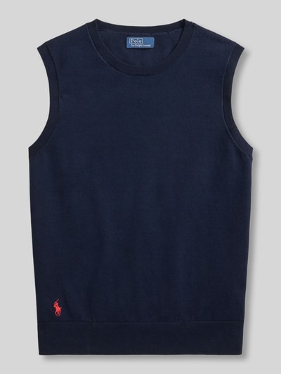Produktfoto, Regular Fit Stricktop aus Baumwoll-Mix von Polo Ralph Lauren, efekt: jednolity kolor, wyhaftowane logo, drobny splot, mieszanka bawełny