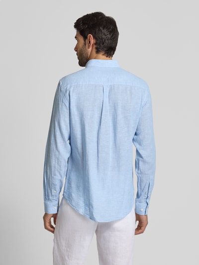 Casual Friday Regular Fit Leinenhemd mit Button-Down-Kragen Modell 'Anton' Hellblau 5