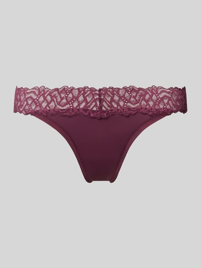 Calvin Klein Underwear String met kantgarnering Prune - 1