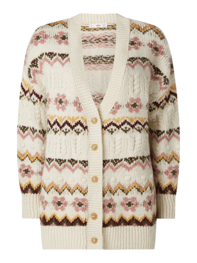 Mango Cardigan mit Woll-Anteil Modell 'Dora' Weiss 1