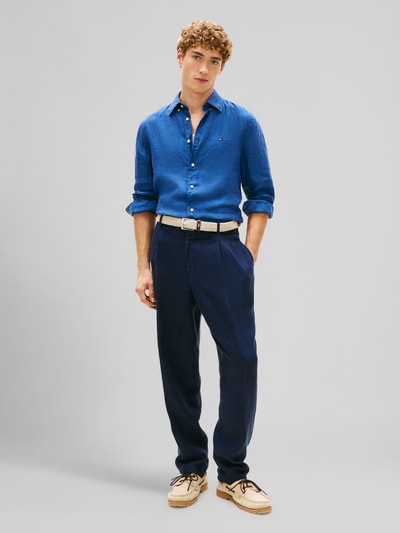 Tommy Hilfiger Regular Fit Freizeithemd aus reinem Leinen Jeansblau 1