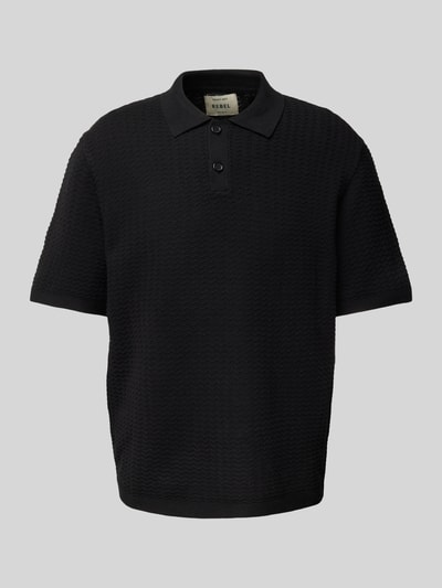 Redefined Rebel Regular fit poloshirt met structuurmotief, model 'FERDINAND' Zwart - 2