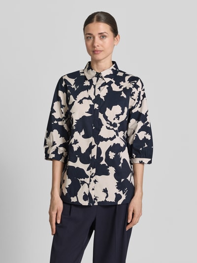 COMMA Blouse met 3/4-mouw en verborgen knoopsluiting Marineblauw - 4