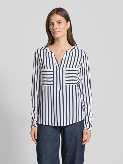 Christian Berg Woman Blouseshirt met borstzakken Donkerblauw - 4