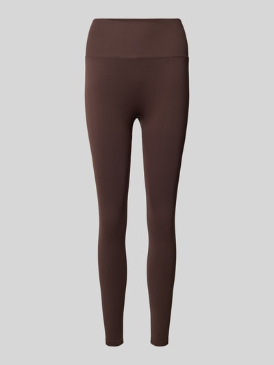 Produktfoto, Leggings mit Logo von aim'n in Braun, enganliegende Körpernahe Passform, Material-Mix mit Stretch-Anteil, elastischer Bund