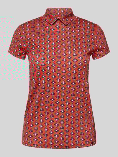 Marc Cain Slim fit T-shirt met polokraag Rood - 2