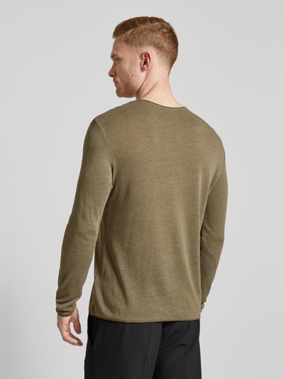 Strellson Gebreide pullover met ronde hals, model 'Prospect' Olijfgroen - 5