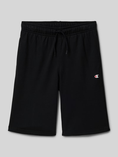 Productfoto, Sweatshorts mit Logo und elastischem Bund van CHAMPION, katoenmix, relaxed fit, logo, elastische tailleband, zwart