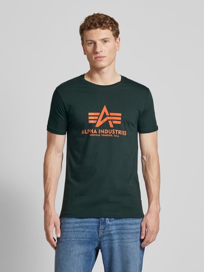 Alpha Industries T-shirt z nadrukiem z logo w zestawie 2 szt. Czarny 4