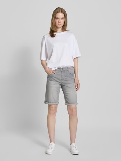 Angels Bermudy o kroju regular fit z elastycznym pasem model ‘SPORTY’ Jasnoszary 1