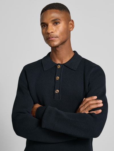 Casual Friday Strickpullover mit Polokragen Modell 'ABEL' Dunkelblau 3