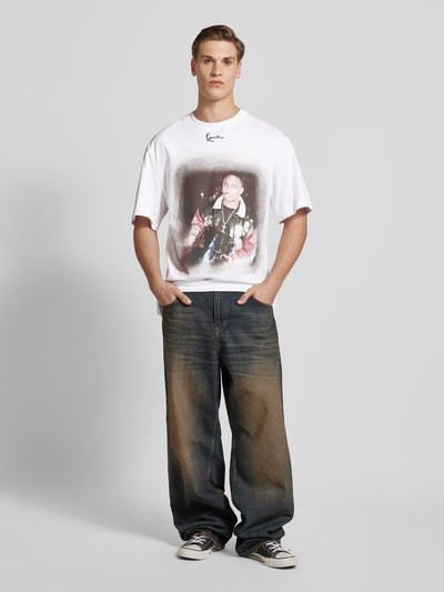 KARL KANI Oversized T-Shirt mit Motiv-Print Weiss 1