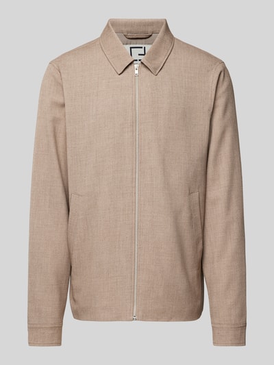 Casual Friday Overhemdjack van viscose met kentkraag, model 'Charles' Camel gemêleerd - 1