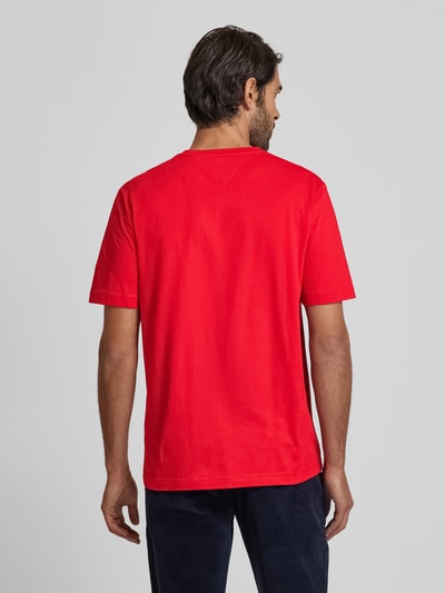 Tommy Hilfiger Regular fit T-shirt met labelstitching Rood - 5