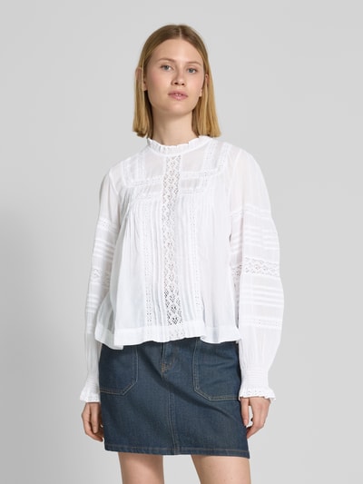 Neo Noir Bluse mit rückseitigem Knopfverschluss Modell 'Ebba' Weiss 4