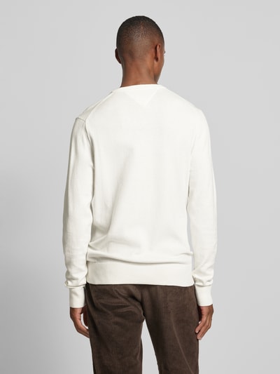 CK Calvin Klein Gebreide pullover met logostitching, model 'PIMA' Offwhite - 5