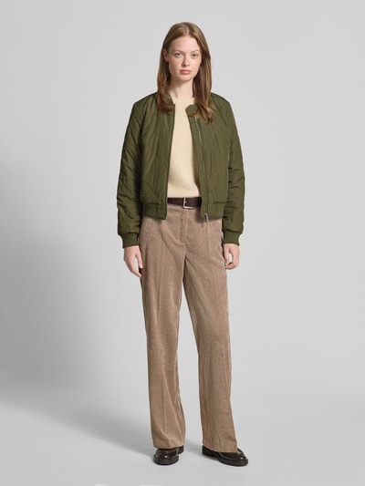 Tom Tailor Denim Regular fit collegejack met doorgestikte naden Olijfgroen - 1