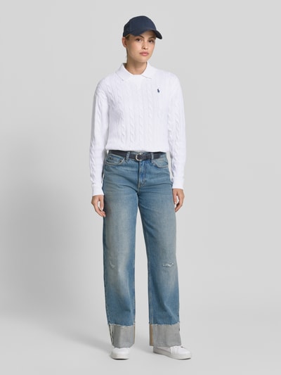Polo Ralph Lauren Regular Fit Pullover mit Polokragen Weiss 1