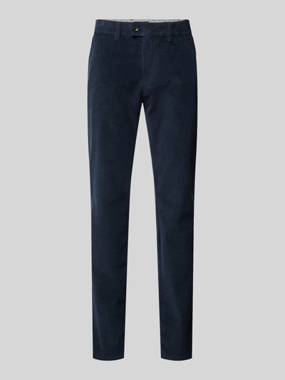 Eurex By Brax Regular fit corduroy broek met steekzakken, model 'JIM' Marineblauw - 2