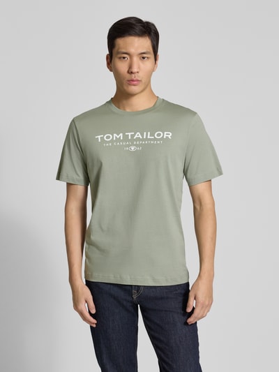 Tom Tailor Regular Fit T-Shirt aus reiner Baumwolle Oliv 4