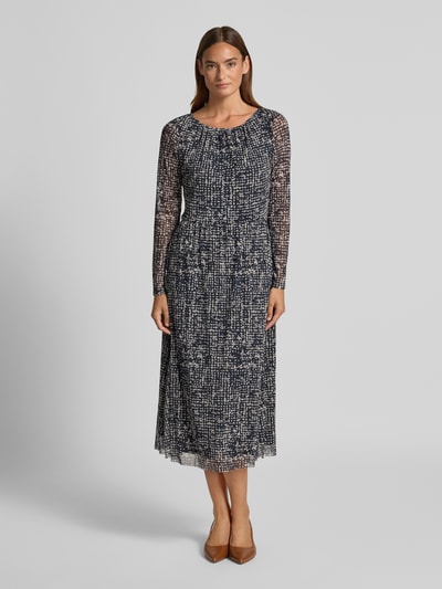 Tom Tailor Tailliertes Freizeitkleid aus Mesh Dunkelblau 4