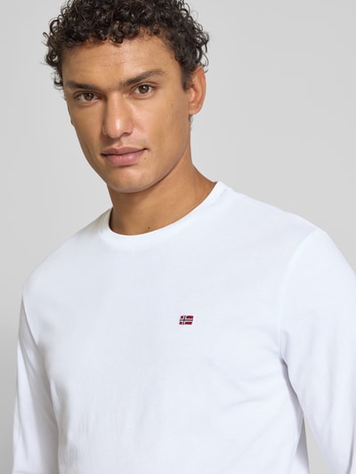 Napapijri Longsleeve mit Logo-Stitching Modell 'Salis' Weiss 3