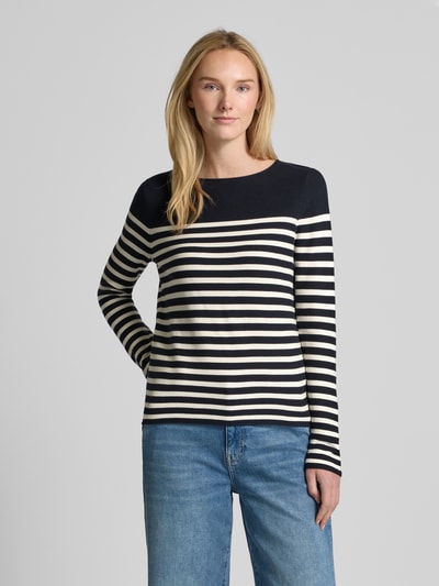 Marc O'Polo Regular Fit Strickpullover aus reiner Baumwolle mit Streifenmuster Marine 4