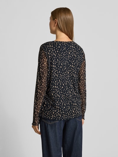 Smith and Soul Bluzka z siateczki z długim rękawem i okrągłym dekoltem Ciemnoniebieski 5