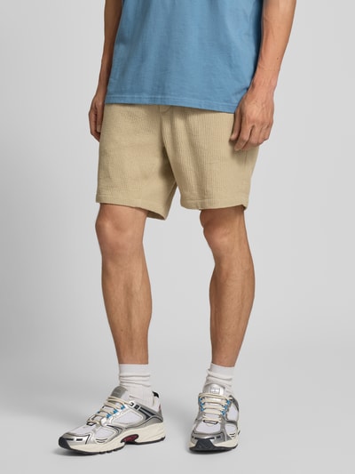 Only & Sons Korte broek met structuurmotief en elastische band, model 'BERTIL' Beige - 4