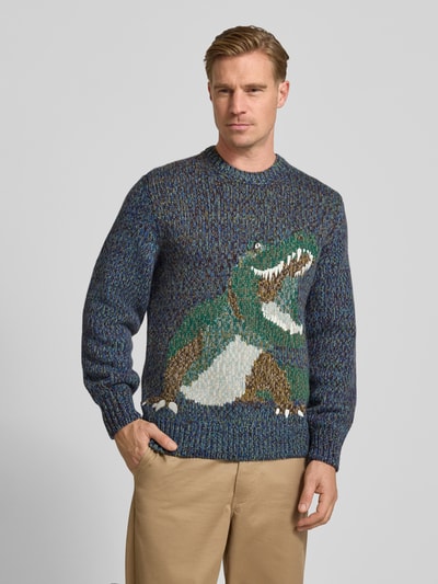 Lacoste Regular Fit Strickpullover aus Woll-Mix Blau 4