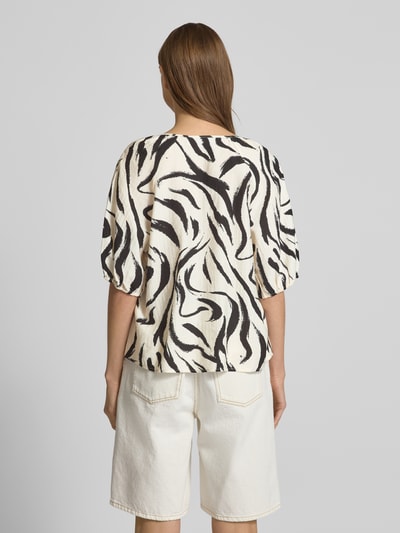 Vila Bluzka o kroju relaxed fit z wycięciem w kształcie łezki model ‘CLO’ Złamany biały 5