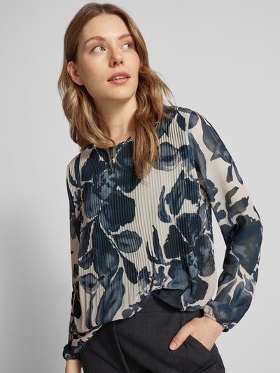 ZABAIONE Regular fit blouse met plissévouwen Petrol - 3