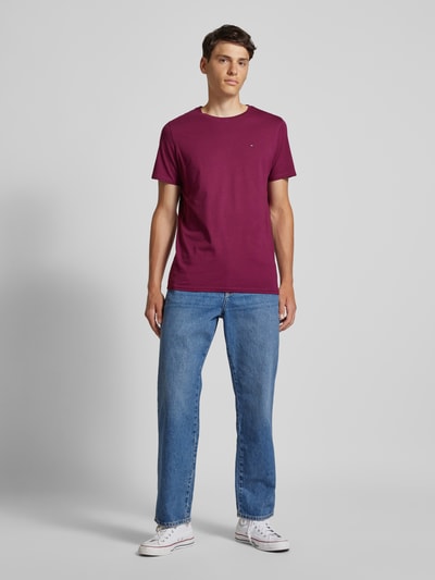 Tommy Jeans Slim Fit T-Shirt mit Rundhalsausschnitt Pflaume 1