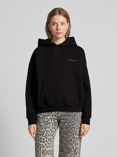 Review Oversized Hoodie mit Label-Print Black 4