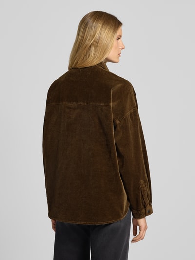 Jake*s Casual Bluzka koszulowa o kroju regular fit z imitacji sztruksu Oliwkowy 5