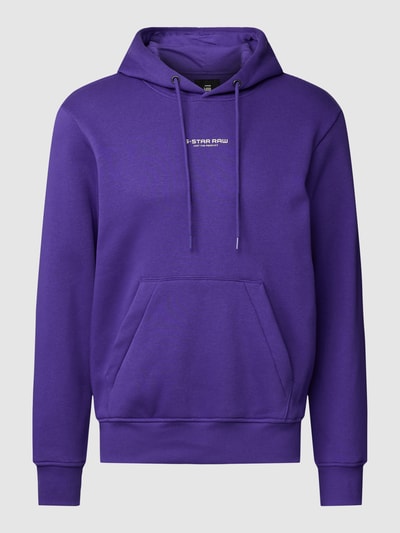 G-Star Raw Hoodie mit Label-Print Modell 'Center' Violett 2