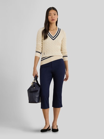 Lauren Ralph Lauren Slim Fit Strickpullover aus reiner Baumwolle Ecru 1
