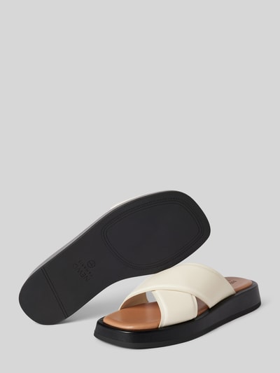 Newd Tamaris Leren slippers met label in reliëf Beige - 4