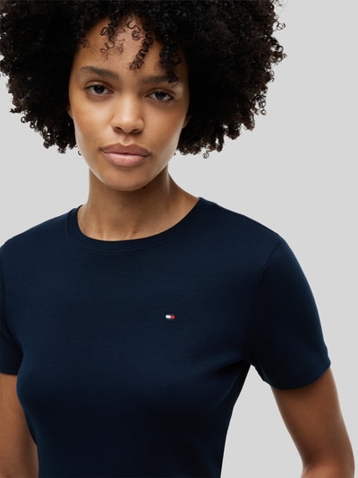 Tommy Hilfiger Slim Fit T-Shirt aus reiner Baumwolle Marine 3