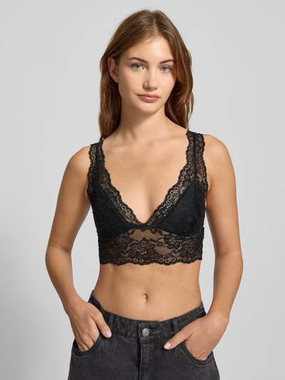 Pieces Bustier van kant, model 'Lina' Zwart - 3